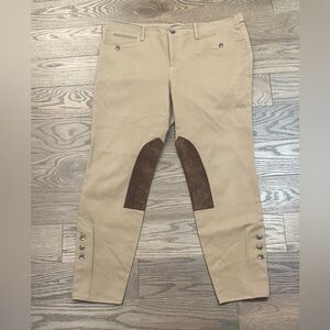 Lauren Ralph Lauren Women’s Riding Pants Size 14 Equestrian Suede Knee Patch